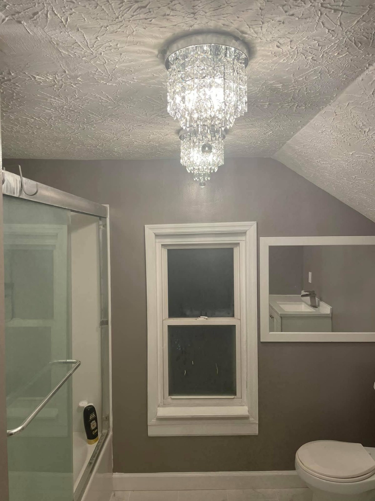 Floor tile, shower & window — finished