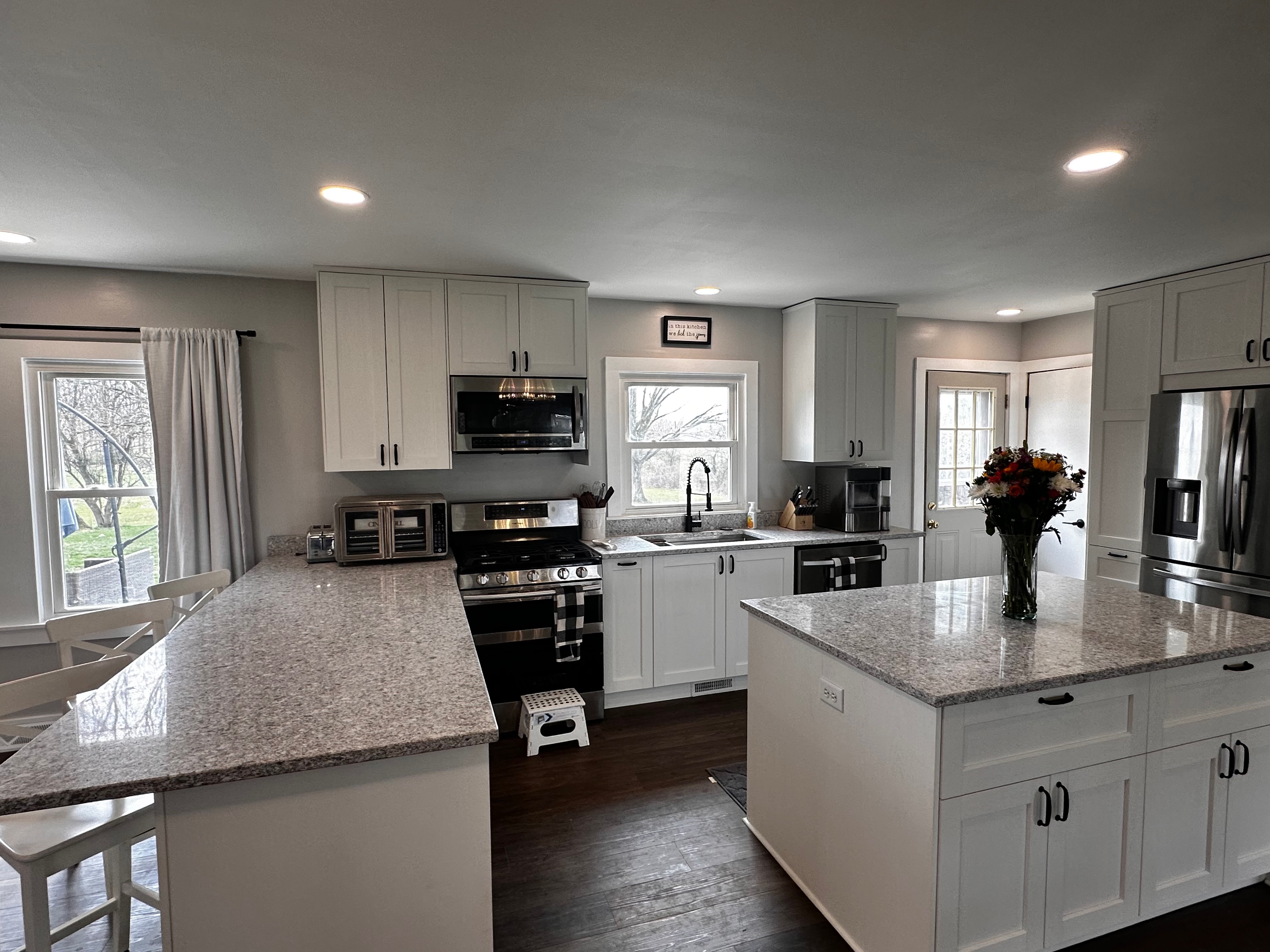 White kitchen with island