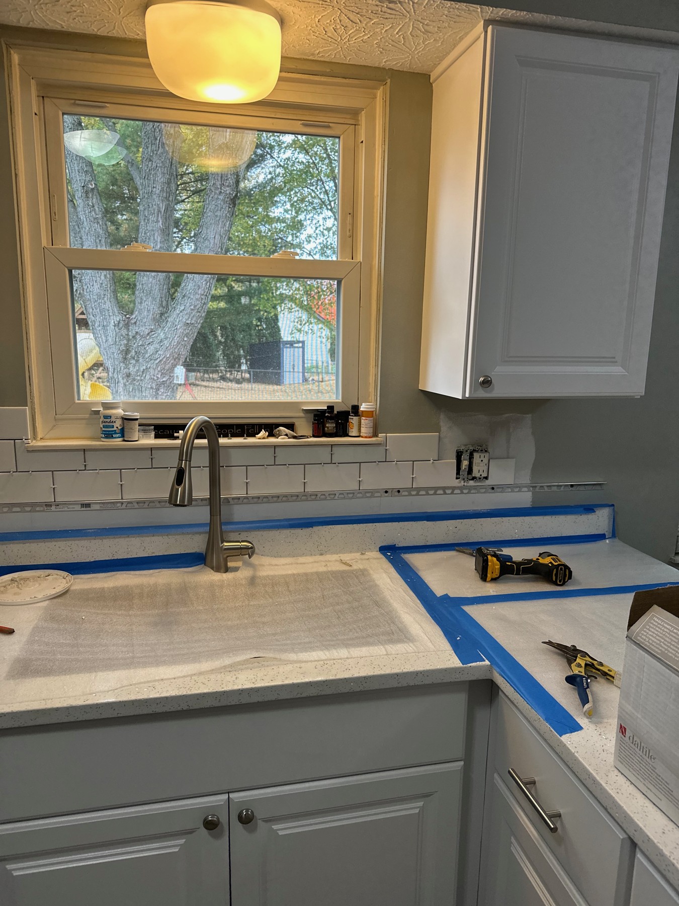 The same kitchen during countertop work